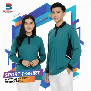 Kaos Olahraga Tangan Panjang Baju Atasan Olahraga Senam fitnes kaos senam gym lari running