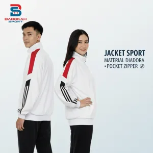 HM Barokah - Jaket Olahraga Laki Laki Perempuan Jaket Training Unisex Atasan Jaket olahraga tracktop pakaian olahraga sport outdoor fitnes gym running