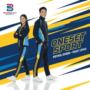 HM Barokah - One set olahraga Pria Wanita Setelan olahraga Unisex jaket celana jaket training jaket trening celana trening seragam olahraga gym jogging running cycling