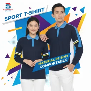 HM Barokah - Baju Training kaos Olahraga Lengan Panjang Baju Olahraga Senam Baju Olahraga Pria Wanita Kaos Wangki Olahraga Atasan olahraga baju fitnes kaos senam gym lari running Seragam Olahraga
