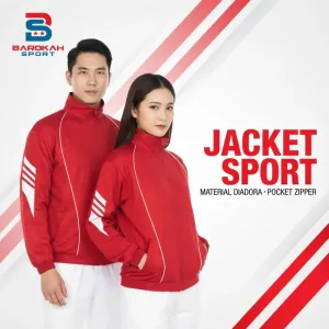 Jaket Olahraga Unisex Pria Wanita Tracktop Windbreaker untuk Running, Gym, Fitness & Bersepeda