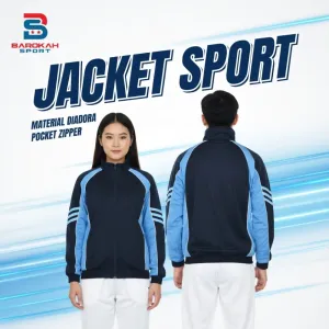 Jaket Olahraga Pria Wanita Bahan Premium Training Sport Jacket Gym Lari