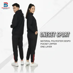 HM Barokah -  One set Jaket dan Celana Parasut Setelan Jaket dan Celana Olahraga Parasut Pria Wanita jaket sauna suit running setelan olahraga parasut jogging gym